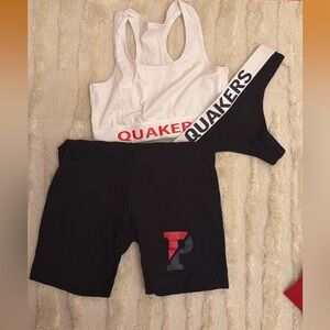 Quakers White and Black Activewear Set